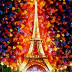 paris travel art illustrations painting 