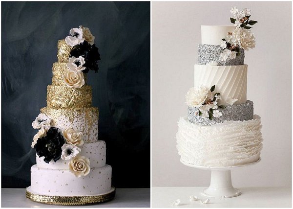 sequin cakes 2015 wedding cake trends