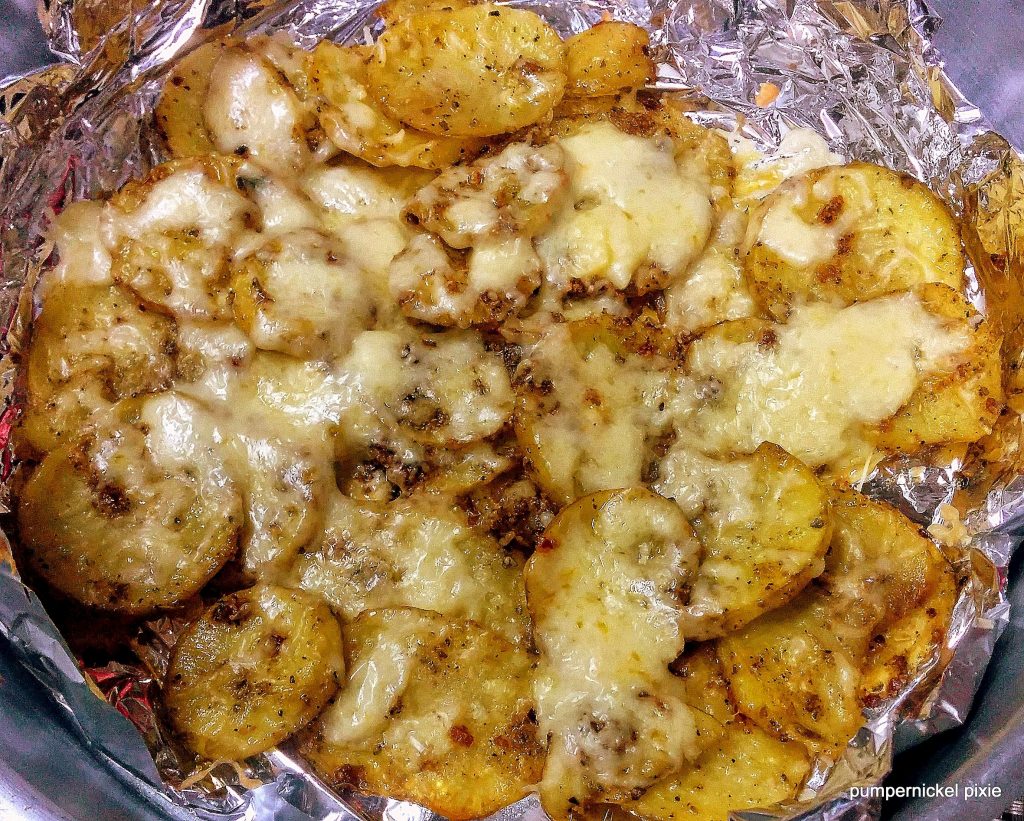 easy oven roasted cheesy italian potatoes recipe on pumpernickel pixie