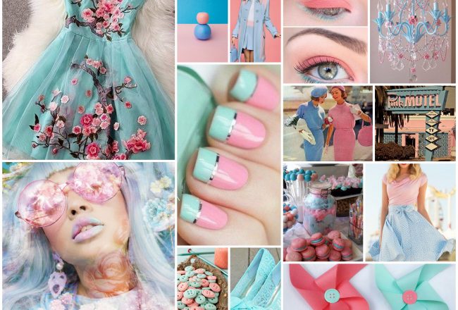 pink, blue, vintage, surreal, color, mood board, fashion, dress, vogue, summer, makeup, eyeshadow, french nails, heels, pinwheels, lavender pink, ice cold blue, cotton candy, princess, light pink, light blue, color pairings, color combinations pumpernickel pixie