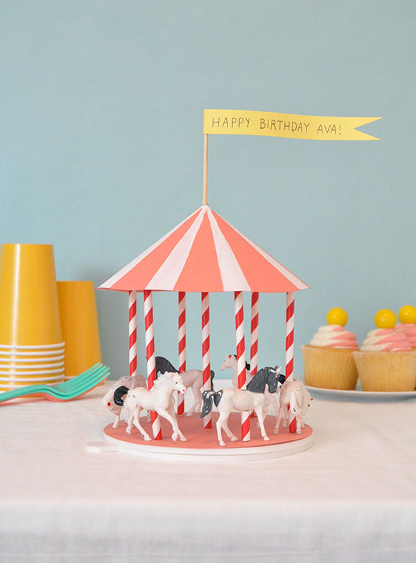 carousel, spinning carousel, centerpiece, kids, party, diy, art, craft, fun, whimsical, pumpernickel pixie