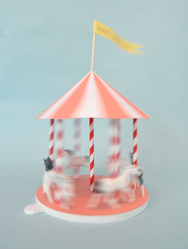 carousel, spinning carousel, centerpiece, kids, party, diy, art, craft, fun, whimsical, pumpernickel pixie