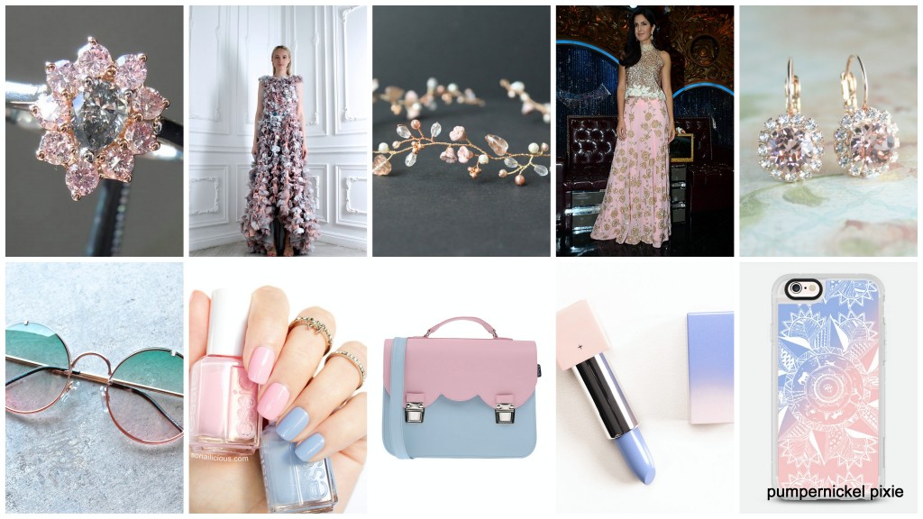 Pastel Theme Mood Board Fashion Accessories Stock Photo 418955800