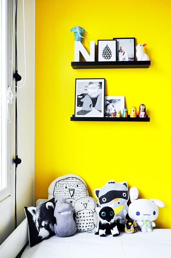 interior decoration, interior decor, decor ideas, room ideas, work space ideas, creative room, creative work space, creative decor, interior design, creative interiors, bright room, colorful room, room re decoration, creative decoration, room inspiration, work space inspiration, floating desk, chalkboard wall, chalkboard room, bright wall, yellow wall, storage cabinet, storage solutions, multi purpose cabinet, curtains, chair, rug, cushions, fur rug, fur cushion, yellow pink blue color scheme, room accessories, jyo, pumpernickel pixie